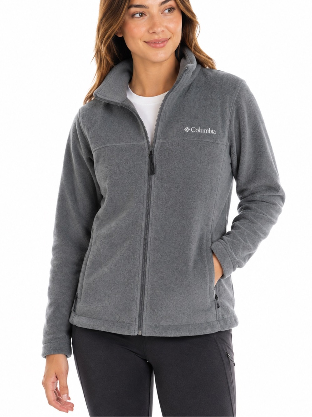 Columbia Interchange Gray Fleece Full Zip Jacket Women’s Large